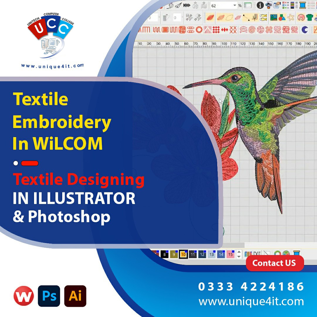 wilcom textile embroidery course in dha lahroe pakistan